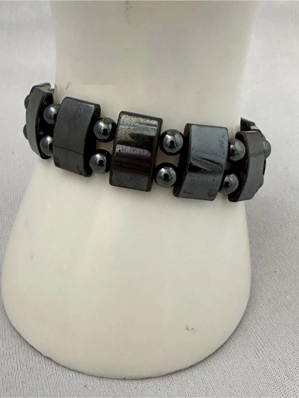 Angel Panel Stretch Bracelet With Hematite Beads